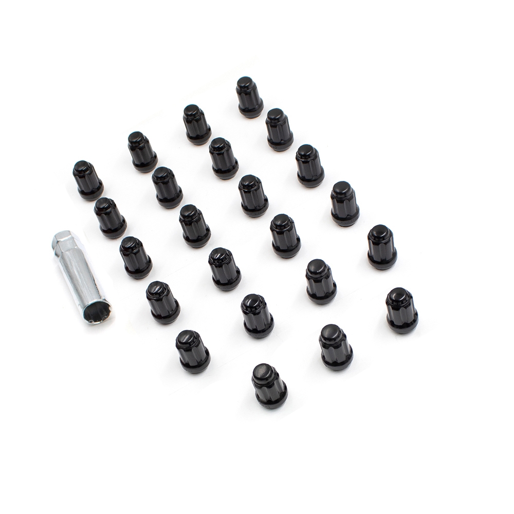 JEEP 23pc Black Spline Lug Nut Kit M14x1.5 1.5/" Long Key