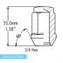 Lug Pack - Bulge Acorn (3/4) - M12 1.5 (20 Lug)(Red)(1 PC)