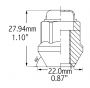 ATV 451138BLK Lug Nut | Bulge Acorn [17mm Hex] 2 Piece 10mm 1.25 [Black] Lugs