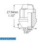 Lug Pack - ATV & UTV - Bulge Acorn(M17 Hex)M10 1.25(4 Lg)(Blu)(Lugs Only)