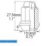 Lug Pack - ATV & UTV - Bulge Acorn (M14 Hex) - 3/8 (4 Lug) 