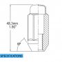 Install Kit - Bulge Acorn 1.75 Long (3/4) - M14 1.5 (6 Lug)(Blk)(Lugs Only)