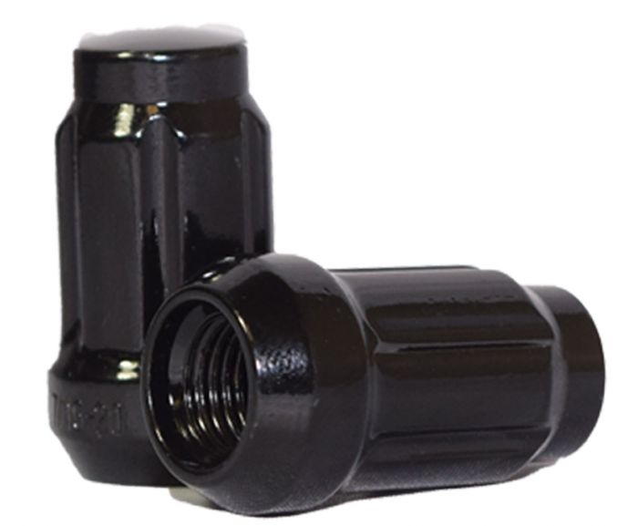 341144BLK Spline Lug Nut | Car [6 Sided] 12mm 1.25 [Black] Lugs
