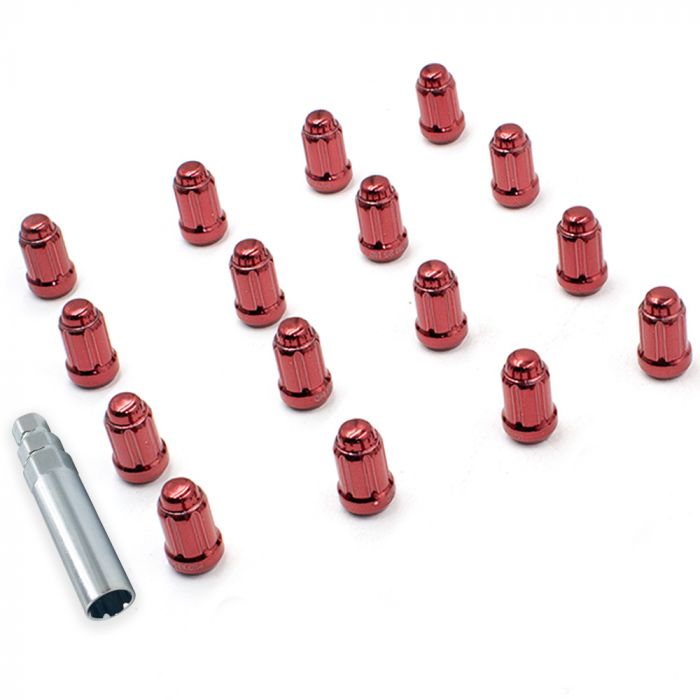 Lug Pack - Car Spline - M10 1.25 (Red)(4 Lug)(Lugs Only)