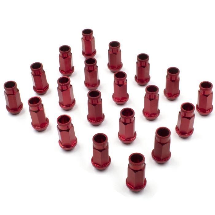 Lug Pack - OE Aluminum Bulge (3/4) - M12 1.25 (5 Lug)(Red)(Lugs Only)